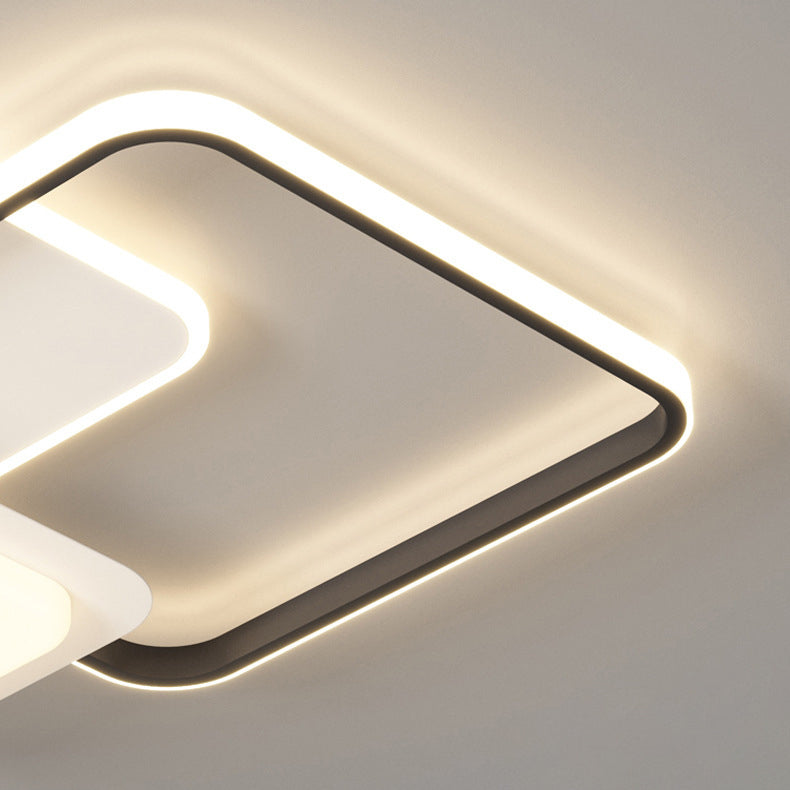 Moderne minimalistische runde quadratische Eisen Acryl LED Unterputz Deckenleuchte für Schlafzimmer 