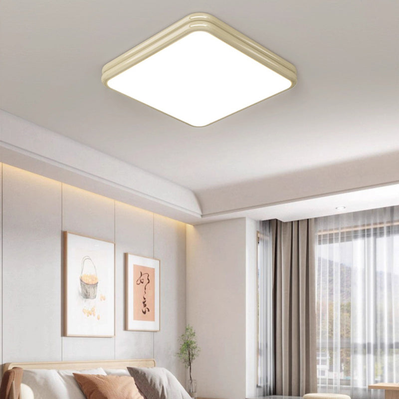 Moderne minimalistische quadratische Rechteck Doppelschicht Eisen Acryl LED Unterputz Deckenleuchte für Schlafzimmer 