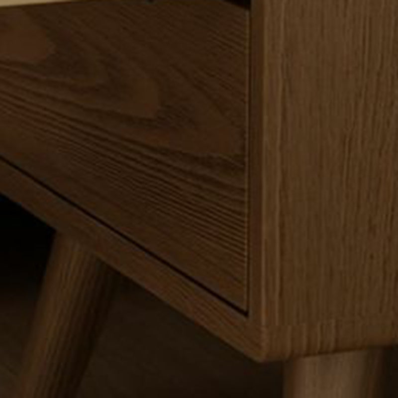 Table de nuit carrée en bois de caoutchouc moderne avec 1/2 tiroir pour chevet 