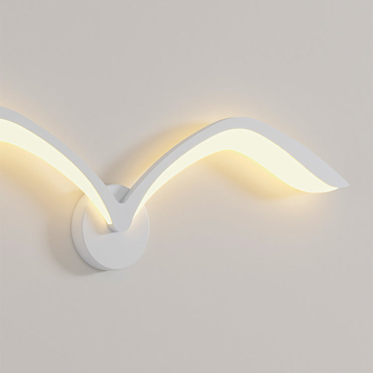 Lámpara de Aplique de Pared LED de Arco de Gaviota de Hierro Acrílico Minimalista Moderna para Sala de Estar 
