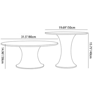Ensemble de tables basses rondes contemporaines en marbre et acier inoxydable pour salon 
