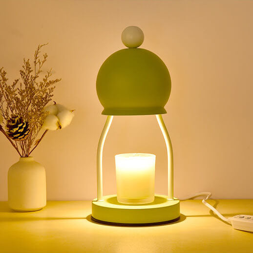 Lámpara de mesa de cera derretida de 1 luz con base de hardware de tapa redonda de hierro Art Deco moderno para dormitorio 