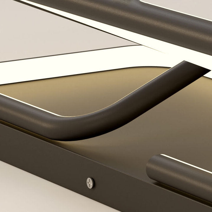 Moderne minimalistische Linien rechteckige Eisen-Acryl-LED-Deckenleuchte 