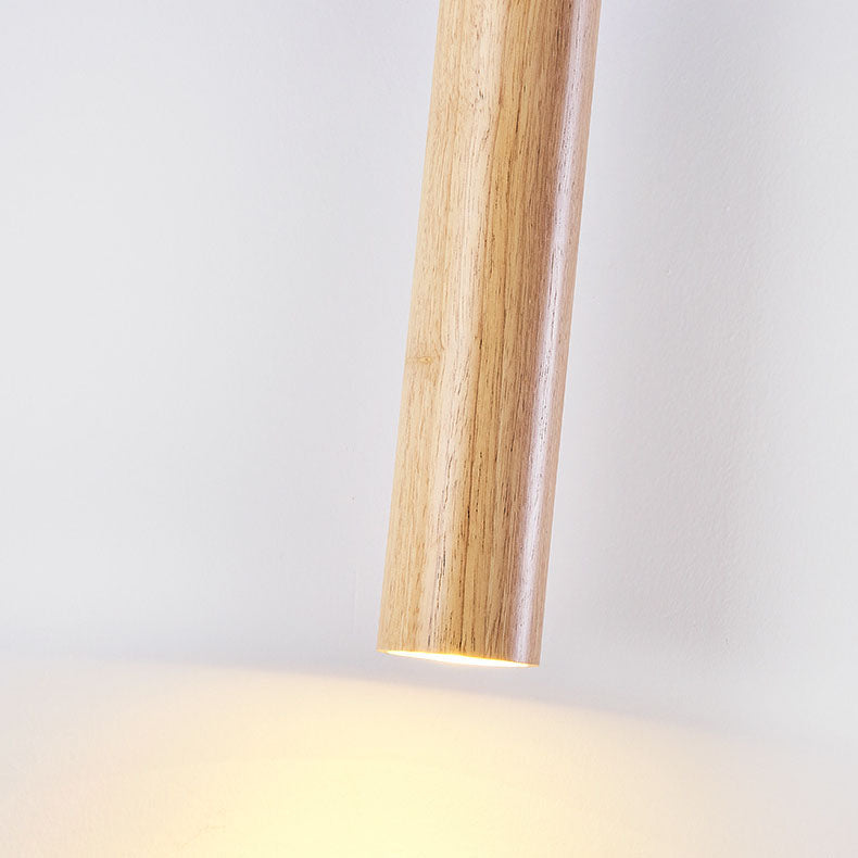 Nordic Modern Minimalist Long Strip Rubber Wood LED Wall Sconce Lamp