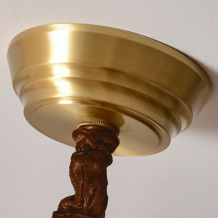 Lustres ronds en laiton vintage traditionnel, fer, bois de frêne, verre, à 3/6/8 lumières pour salle à manger 