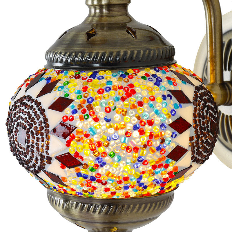 Applique Murale Globe en Mosaïque de Verre et Fer Rétro Contemporain à 1 Lumière Pour Couloir 