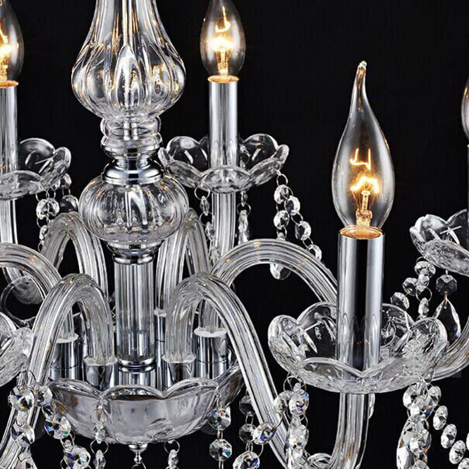 Zeitgenössischer Luxus runder Kerzenhalter Glas 3/4/5/6 Licht Kronleuchter für Wohnzimmer 