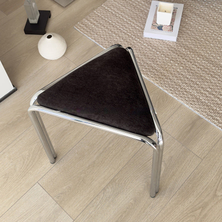حديث بسيط مثلث قماش الفولاذ المقاوم للصدأ كرسي الغرور بدون ظهر بدون ذراع لغرفة النوم 