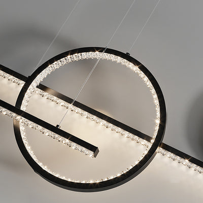 Lustre LED contemporain de luxe avec abat-jour en verre en forme de boule géométrique pour salon 