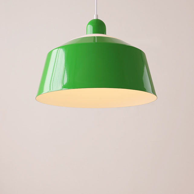 Contemporary Scandinavian Round Iron PVC 1-Light Pendant Light For Dining Room