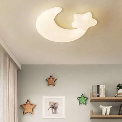 Plafonnier LED en fer PE Lune Étoile Minimaliste Moderne pour Chambre 