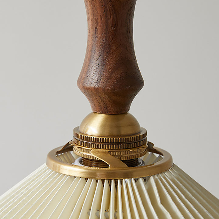 Lámpara colgante cónica de tela plisada vintage de 1 luz 