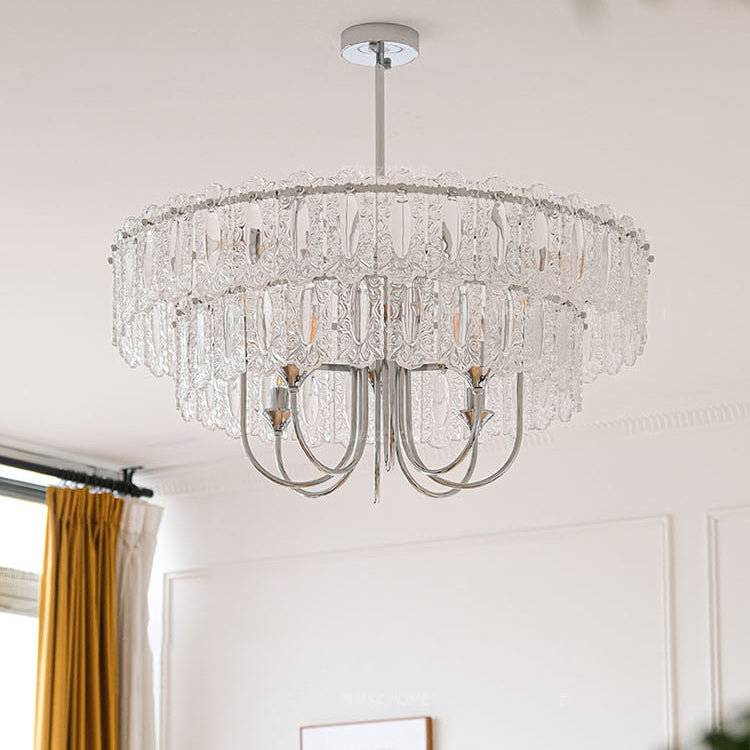 Porte-bougie rond en verre et fer traditionnel français 4/5/6 Lumières Lustres pour chambre 