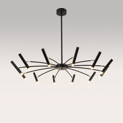 Contemporary Scandinavian Round Radioactive Iron Aluminum 12/24 Light Chandelier For Living Room