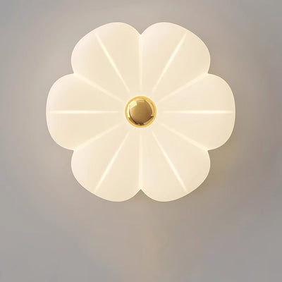 Luz de techo LED de montaje empotrado de hierro con pétalo crema minimalista moderno para dormitorio 
