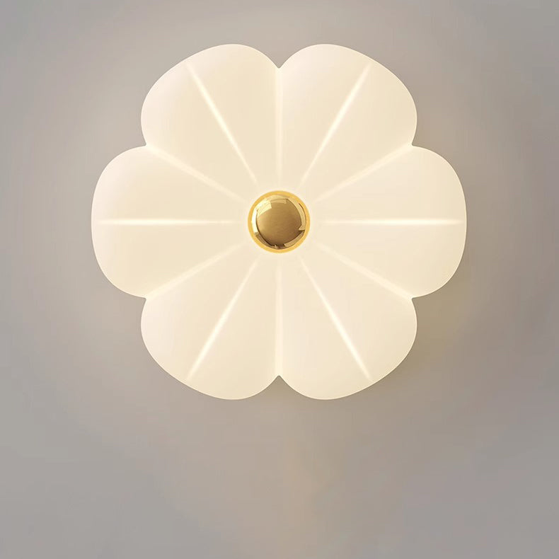 Luz de techo LED de montaje empotrado de hierro con pétalo crema minimalista moderno para dormitorio 