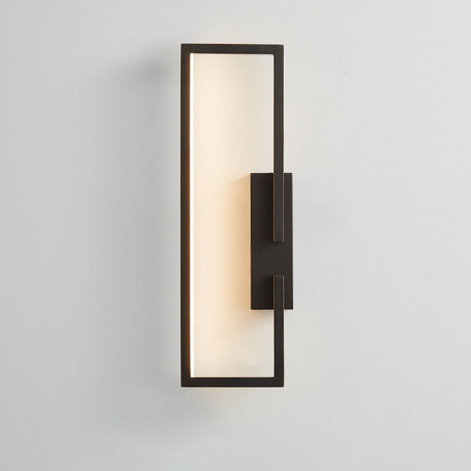 Moderne Mid-Century Wandleuchte aus Kupfer im rechteckigen geometrischen Design mit LED für das Bett 