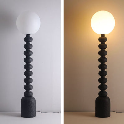 Modern Wabi-sabi Resin Gourd Round Ball Acrylic 1-Light Standing Floor Lamp