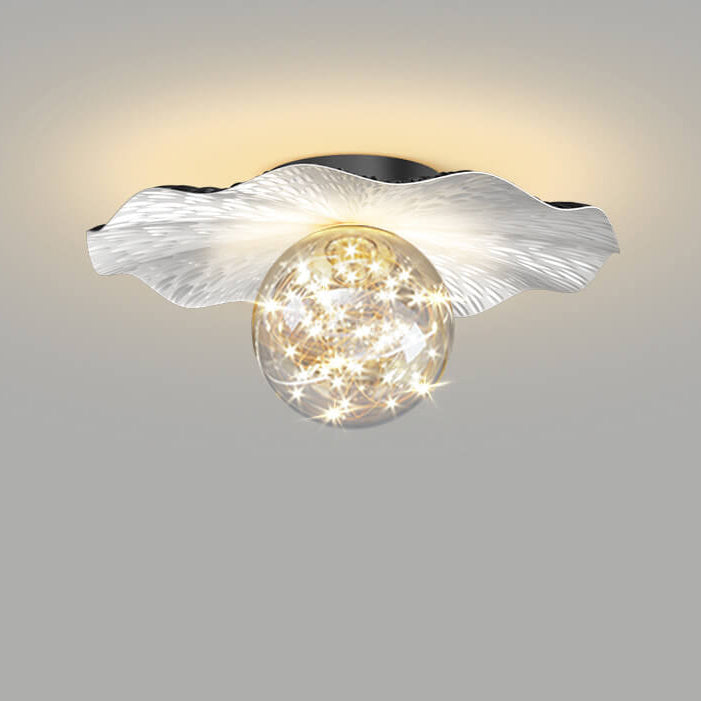 Modern Minimalist Full Of Stars Round Iron Glass LED Semi-Flush Mount Ceiling Light