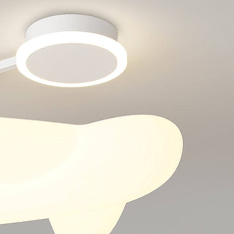 Moderne Einfachheit Kinder Eisen PE Flugzeug LED Semi-Flush Mount Deckenleuchte für Schlafzimmer 
