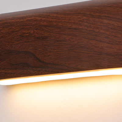 Applique murale LED avec abat-jour rectangulaire en aluminium imitation bois traditionnel japonais pour chambre 