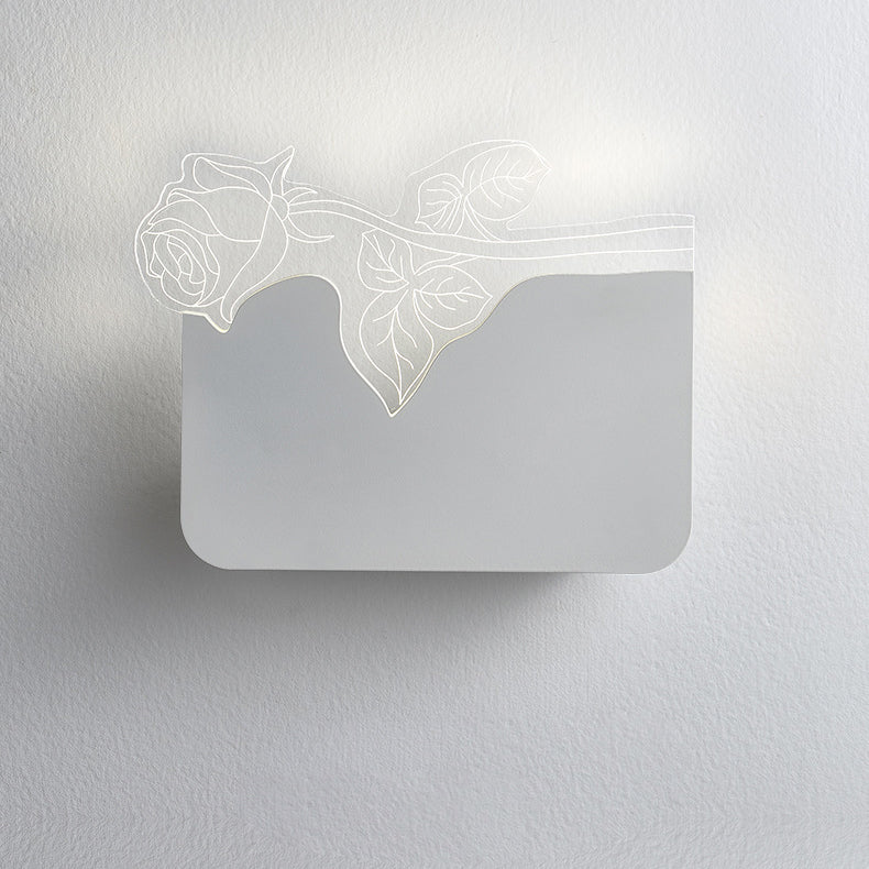 Moderne Art Deco Acryl Rose Blume Schatten LED Wand Leuchte Lampe Für Wohnzimmer 