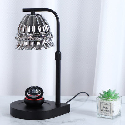 Moderne Art Deco Blume Typ Holz Glas 1-Licht Schmelzen Wachs Tisch Lampe Für Schlafzimmer 