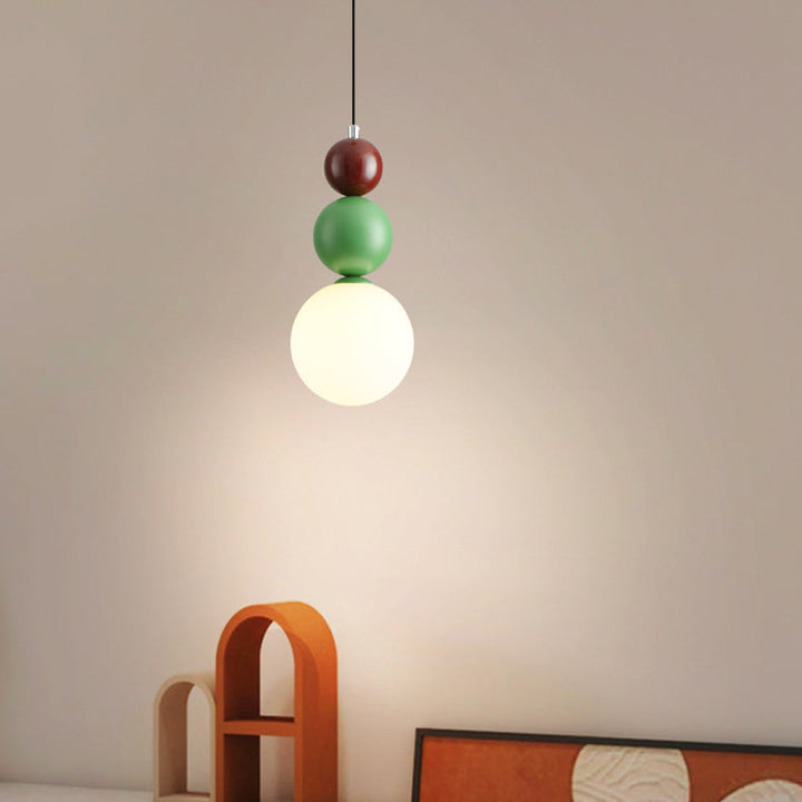 Zeitgenössische kreative Kugel Hardware Glas 1-Licht Pendelleuchte für Schlafzimmer 