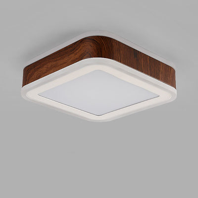 Moderne minimalistische runde quadratische Holzmaserung Hardware Acryl LED Unterputz Deckenleuchte für Wohnzimmer 