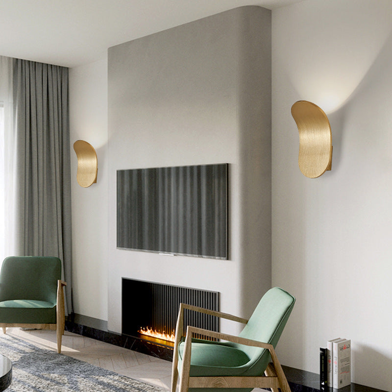 Lámpara de pared LED de arco de aluminio escandinavo contemporáneo para pasillo 