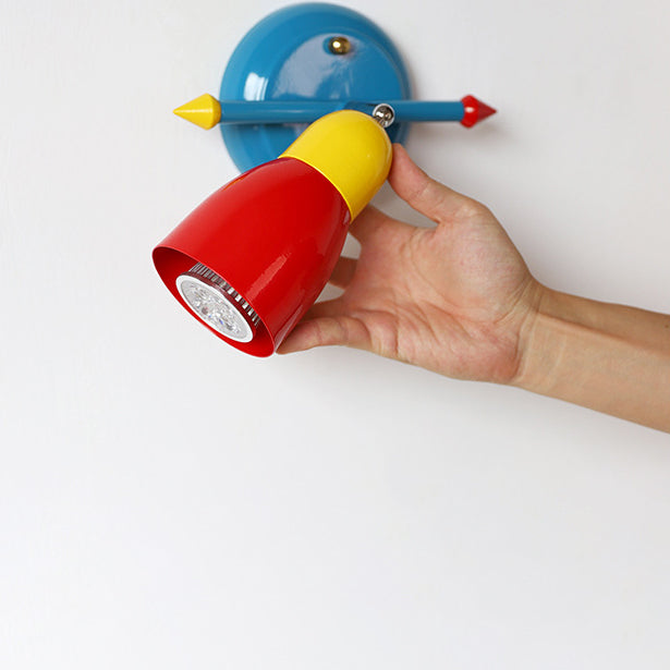 Aplique de pared con brazo oscilante de hierro creativo contemporáneo de 1 luz para dormitorio 