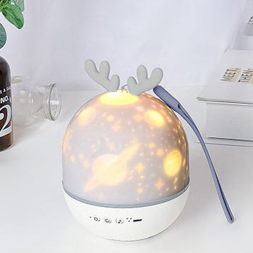 Lampe de table LED ABS ronde pour enfants créatifs contemporains avec lapin et cerf pour chambre 