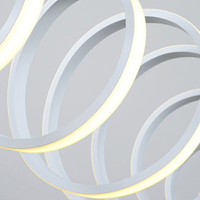 Moderner minimalistischer runder LED-Kronleuchter aus Federmetallacryl für Esszimmer 