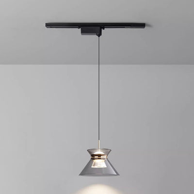Moderne minimalistische runde Trichter Hardware Acryl LED Insel Licht Kronleuchter für Esszimmer 