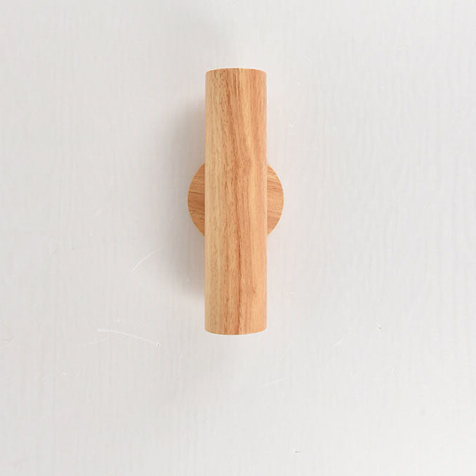 Modern Simple Warm Solid Wood Strip Double Head LED Wall Sconce Lamp