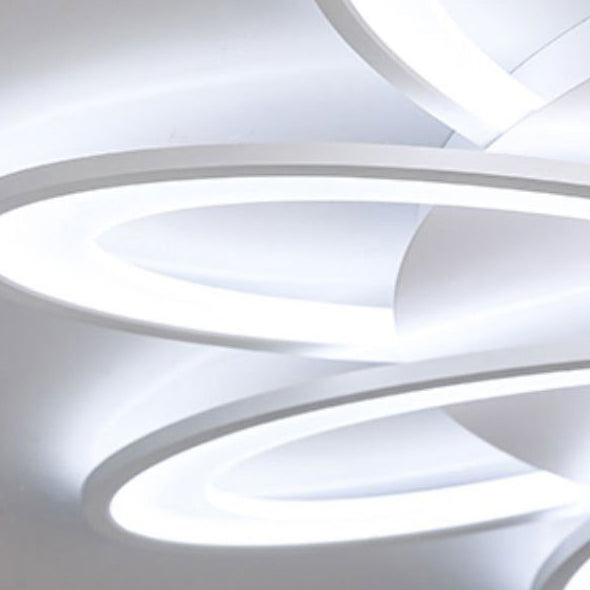 Zeitgenössische kreative Blütenblatt Hardware Acryl LED Semi-Flush Mount Deckenleuchte für Wohnzimmer 