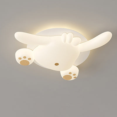 Zeitgenössische kreative Bär Eisen Kunststoff LED Semi-Flush Mount Deckenleuchte für Wohnzimmer 