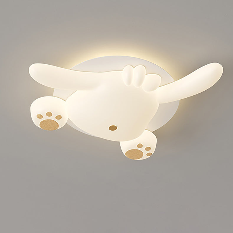 Zeitgenössische kreative Bär Eisen Kunststoff LED Semi-Flush Mount Deckenleuchte für Wohnzimmer 