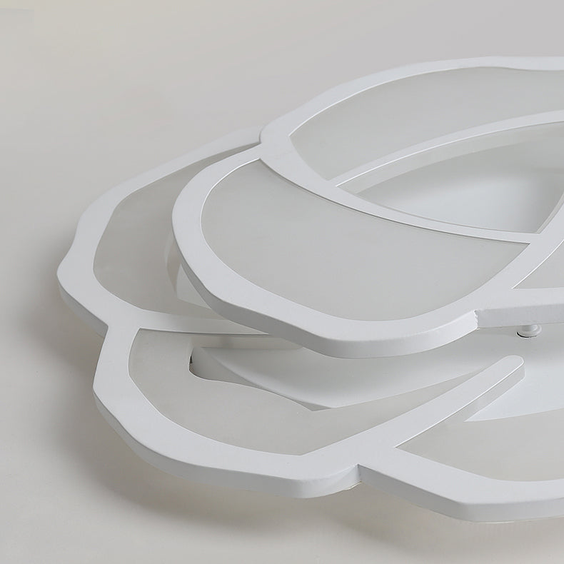 Moderne minimalistische Rose Form Eisen Acryl LED Unterputz Deckenleuchte für Schlafzimmer 