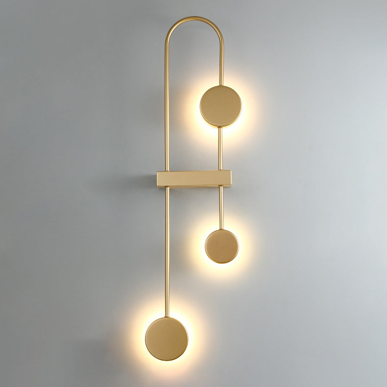 Applique murale LED en métal acrylique géométrique ronde nordique contemporaine pour couloir 