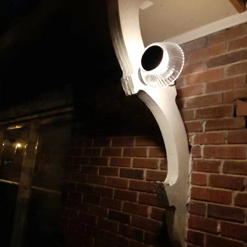 Zeitgenössische Retro Solar Eisenlegierung ABS LED wasserdichte Wandleuchte für den Außenbereich 