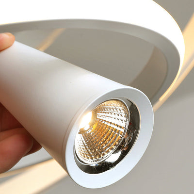 Moderne minimalistische Kreis konische Eisen Acryl LED Kronleuchter für Wohnzimmer 
