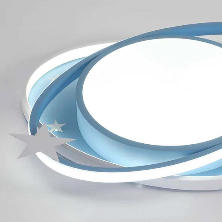 Moderno Arte Deco Noche Estrellada Redondo Ovalado Acrílico Aluminio LED Luz de Techo Empotrada Para Dormitorio 