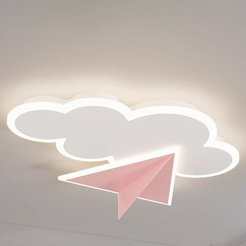 Moderne Art Deco Kinder Eisen Acryl Wolke Flugzeug LED Unterputz Deckenleuchte für Schlafzimmer 