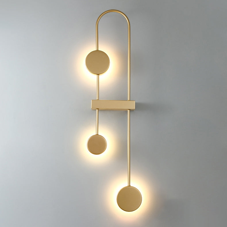Applique murale LED en métal acrylique géométrique ronde nordique contemporaine pour couloir 