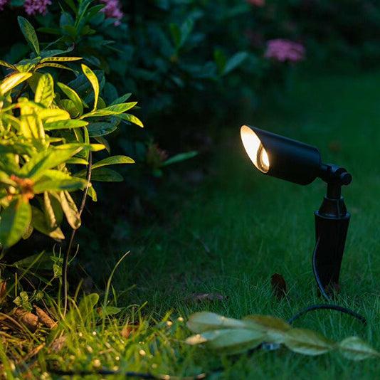 Modern Simplicity Cylinder Aluminum 1-Light Plug In Ground Lamp Outdoor Light For Garden