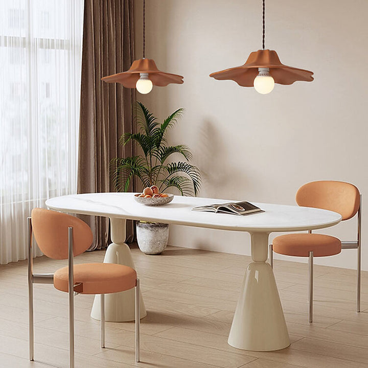 Traditional French Resin Umbrella Shape Geometry 1-Light Pendant Light for Living Room