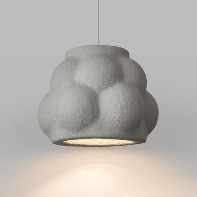 Traditionelle japanische Wabi-Sabi-Imitation Zement Textur Bubble Shade 1-Licht Pendelleuchte für Wohnzimmer 