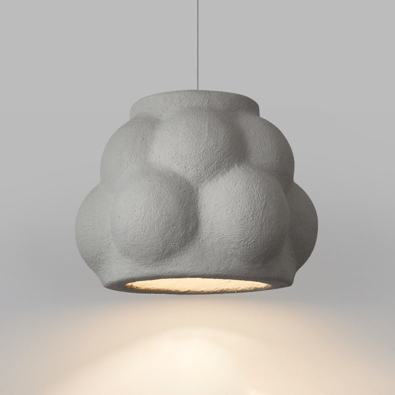 Traditionelle japanische Wabi-Sabi-Imitation Zement Textur Bubble Shade 1-Licht Pendelleuchte für Wohnzimmer 
