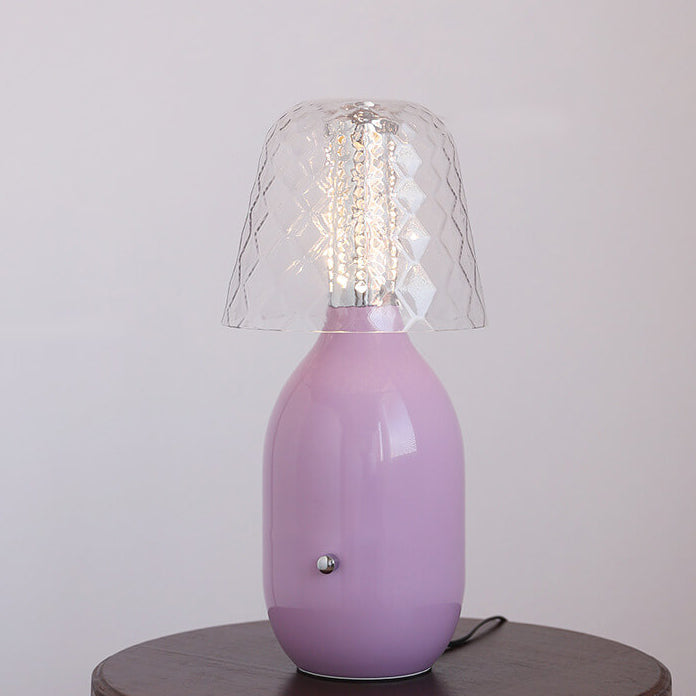 Nordic Vintage Candy Glass Iron Base LED Touch Table Lamp